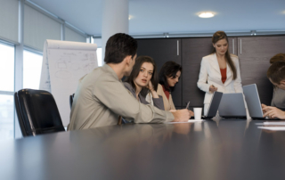 Photo of office workplace meeting